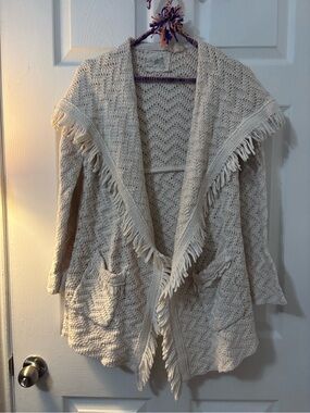 Angel of the North Cream Fringe Cardigan